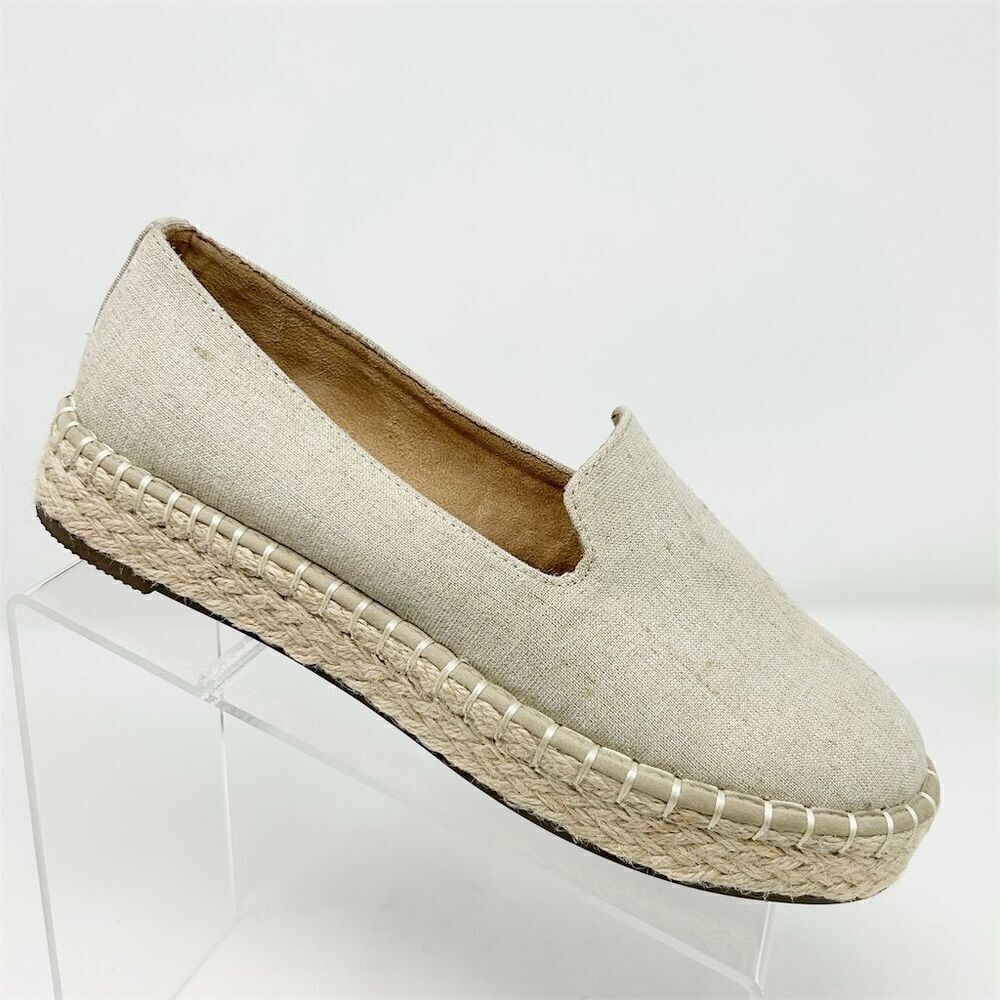 Joie Women's Cara Beige Espadrille Slip-On Shoes Size 8M Comfort Lightweight